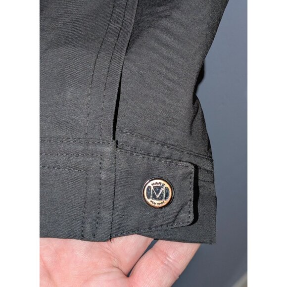 Marc New York Andrew Marc Mens XL Utility Jacket Black Button Pockets Adjustable - Picture 13 of 15